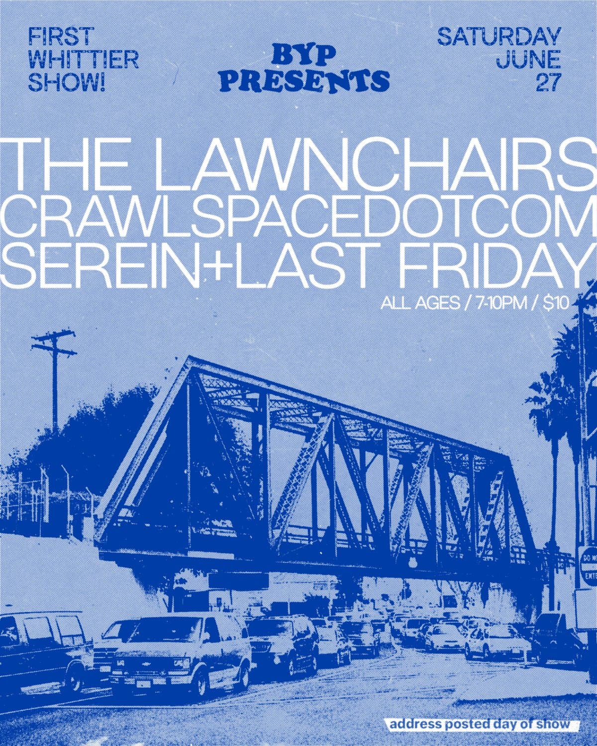 The Lawnchairs, Crawlspacedotcom, Serein, Last Friday